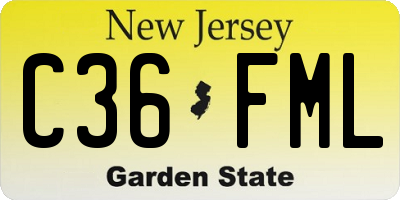 NJ license plate C36FML