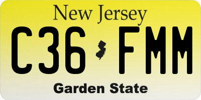NJ license plate C36FMM