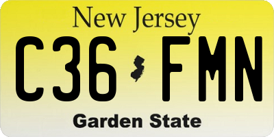 NJ license plate C36FMN