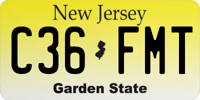 NJ license plate C36FMT