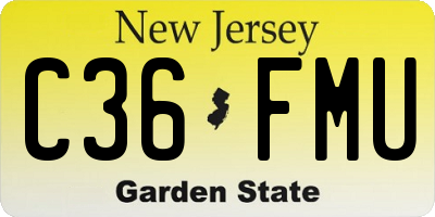 NJ license plate C36FMU