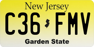 NJ license plate C36FMV