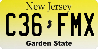 NJ license plate C36FMX