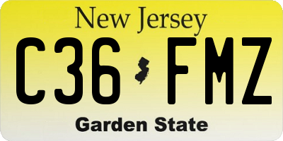 NJ license plate C36FMZ