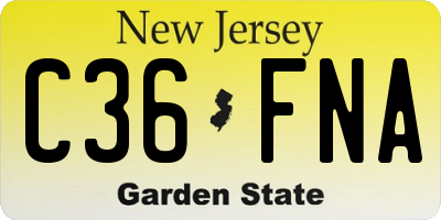 NJ license plate C36FNA