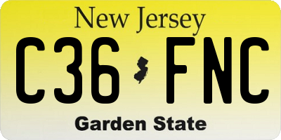NJ license plate C36FNC