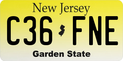 NJ license plate C36FNE