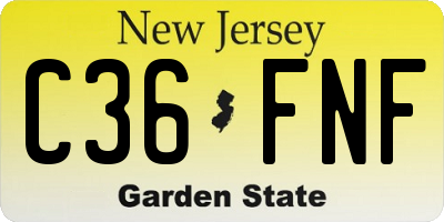NJ license plate C36FNF