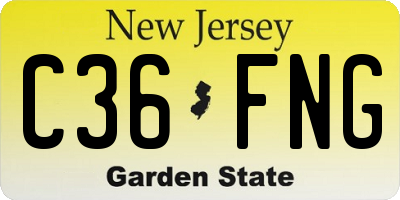 NJ license plate C36FNG