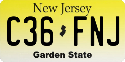 NJ license plate C36FNJ