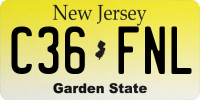 NJ license plate C36FNL