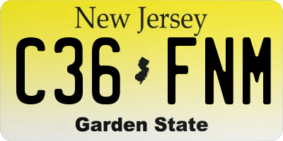 NJ license plate C36FNM