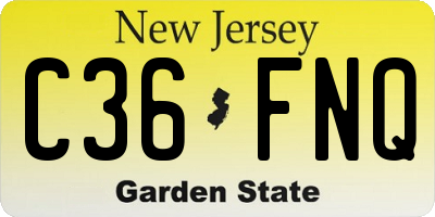 NJ license plate C36FNQ