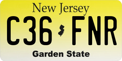 NJ license plate C36FNR