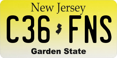 NJ license plate C36FNS