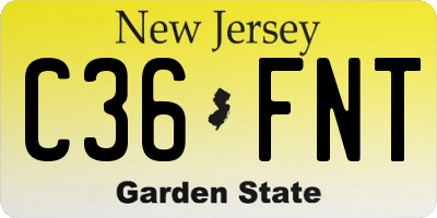 NJ license plate C36FNT