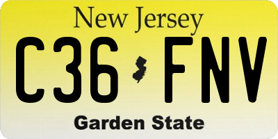 NJ license plate C36FNV