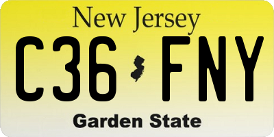 NJ license plate C36FNY