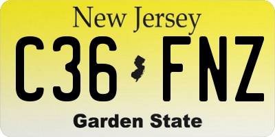 NJ license plate C36FNZ