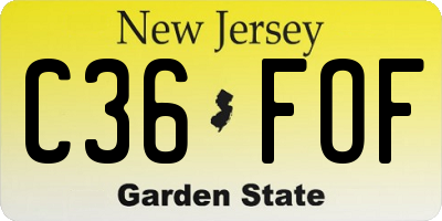 NJ license plate C36FOF