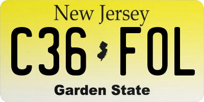 NJ license plate C36FOL