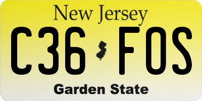 NJ license plate C36FOS