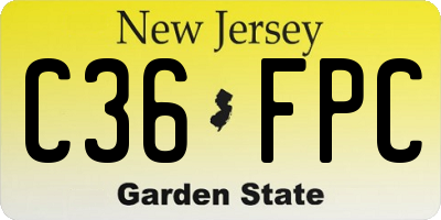 NJ license plate C36FPC