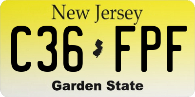 NJ license plate C36FPF
