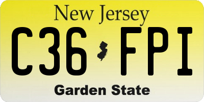 NJ license plate C36FPI