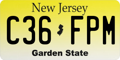 NJ license plate C36FPM
