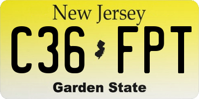 NJ license plate C36FPT