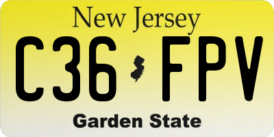 NJ license plate C36FPV