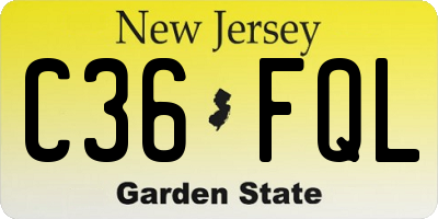 NJ license plate C36FQL