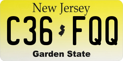 NJ license plate C36FQQ