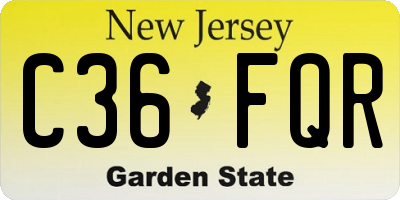 NJ license plate C36FQR