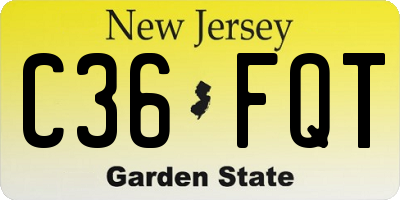 NJ license plate C36FQT