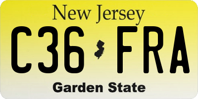 NJ license plate C36FRA