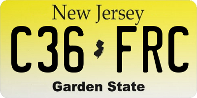 NJ license plate C36FRC