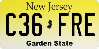 NJ license plate C36FRE