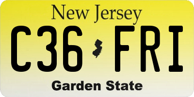 NJ license plate C36FRI