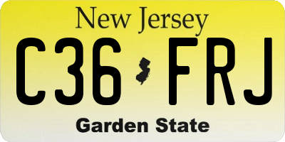 NJ license plate C36FRJ