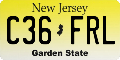 NJ license plate C36FRL