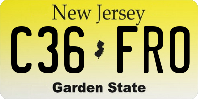 NJ license plate C36FRO