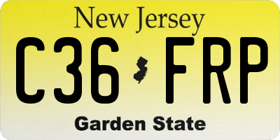 NJ license plate C36FRP