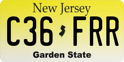 NJ license plate C36FRR