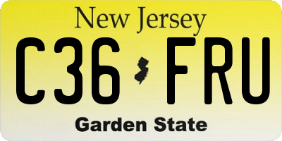 NJ license plate C36FRU