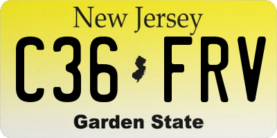 NJ license plate C36FRV