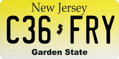 NJ license plate C36FRY