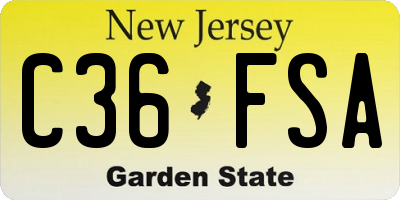 NJ license plate C36FSA