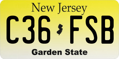 NJ license plate C36FSB